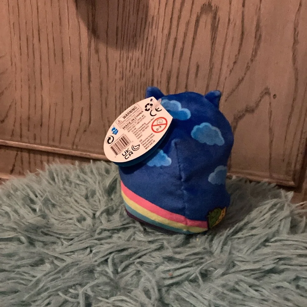 Cats vs pickles Blue Cat Plush with Rainbow Design - Picture 7 of 13